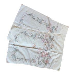 Vintage Made in USA JCPenney Pastel Butterfly Pillowcases Set of 2